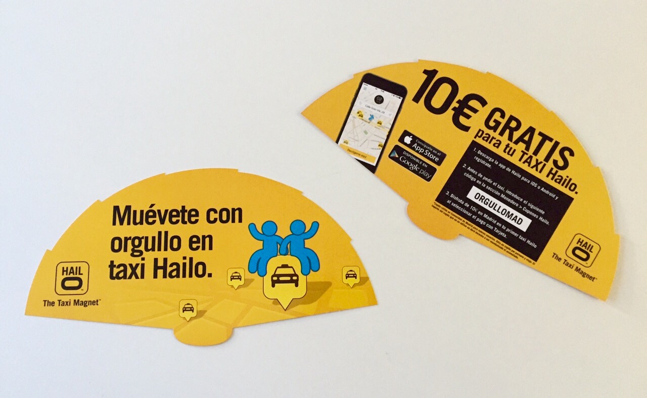 Abanicos para merchandising Orgullo 2015. Hailo Madrid.
